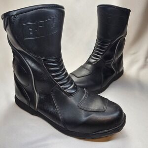 Bilt Motorcycle Riding Boots Mens Size 9 Black Leather Touring Hipora Waterproof
